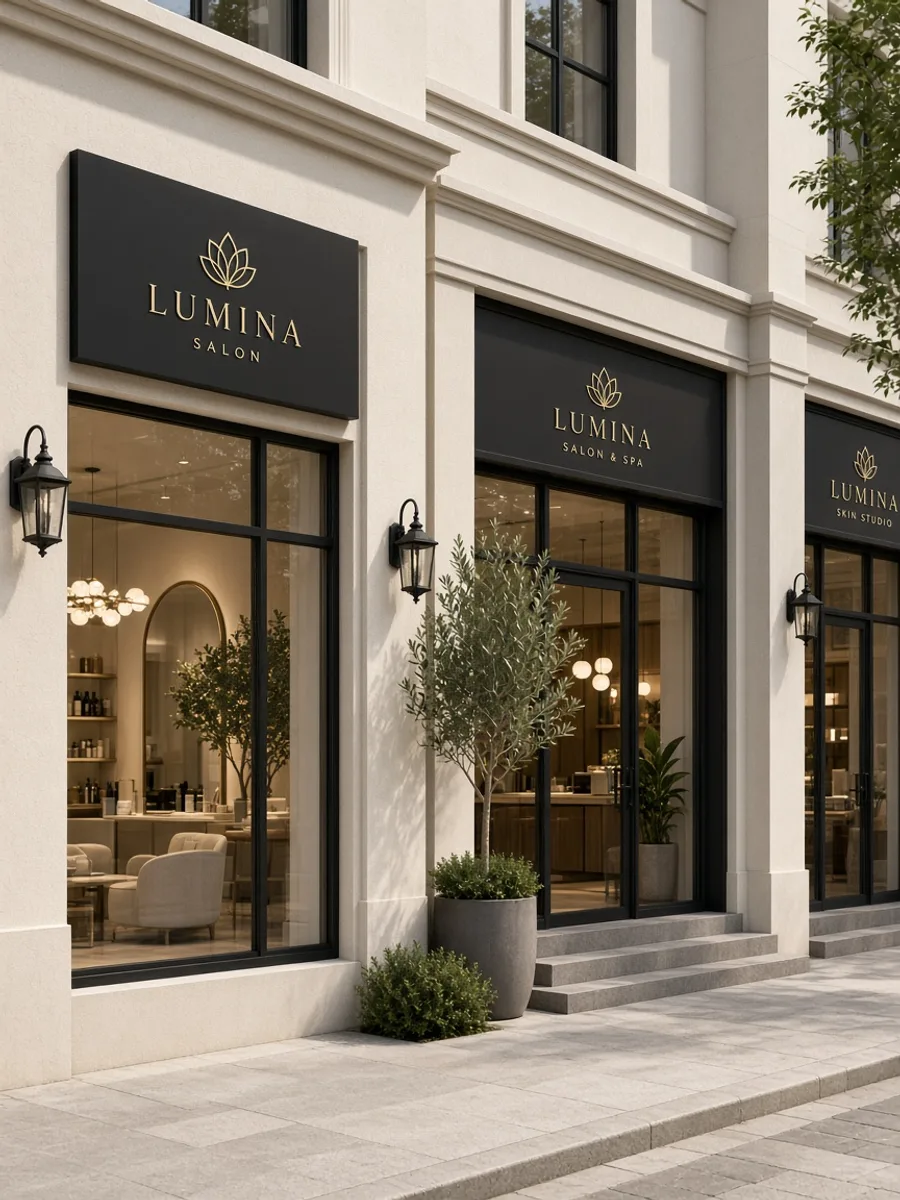 Several elegant service locations in a calm composition