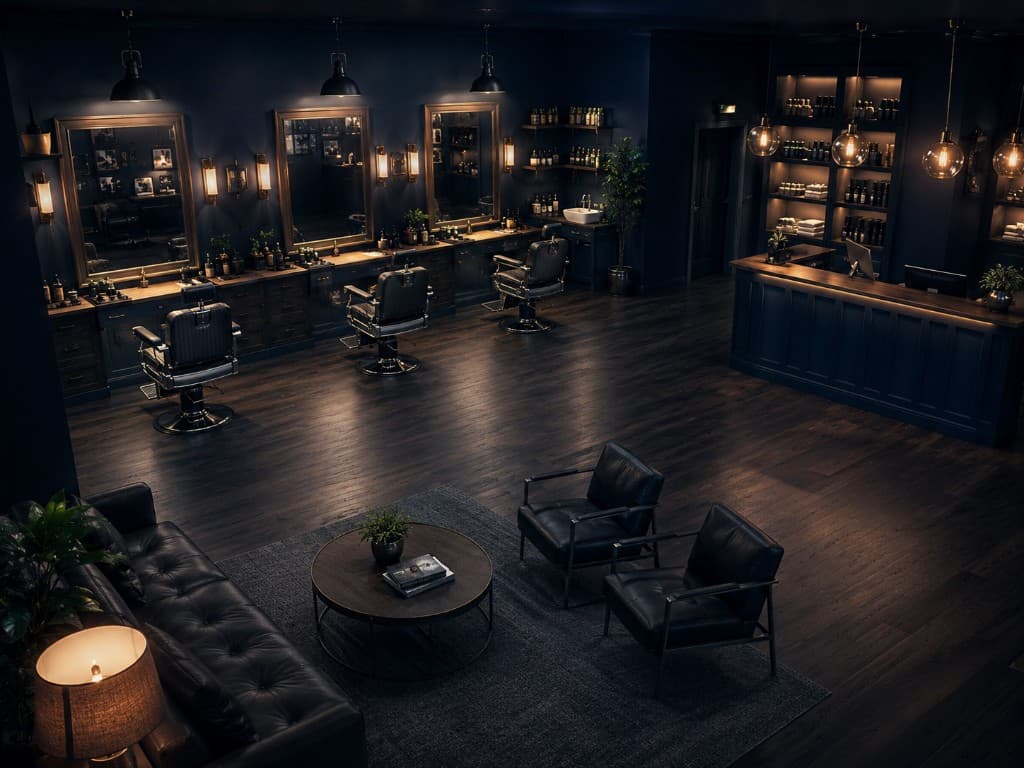 Moderner Barbershop mit Arbeitsplätzen