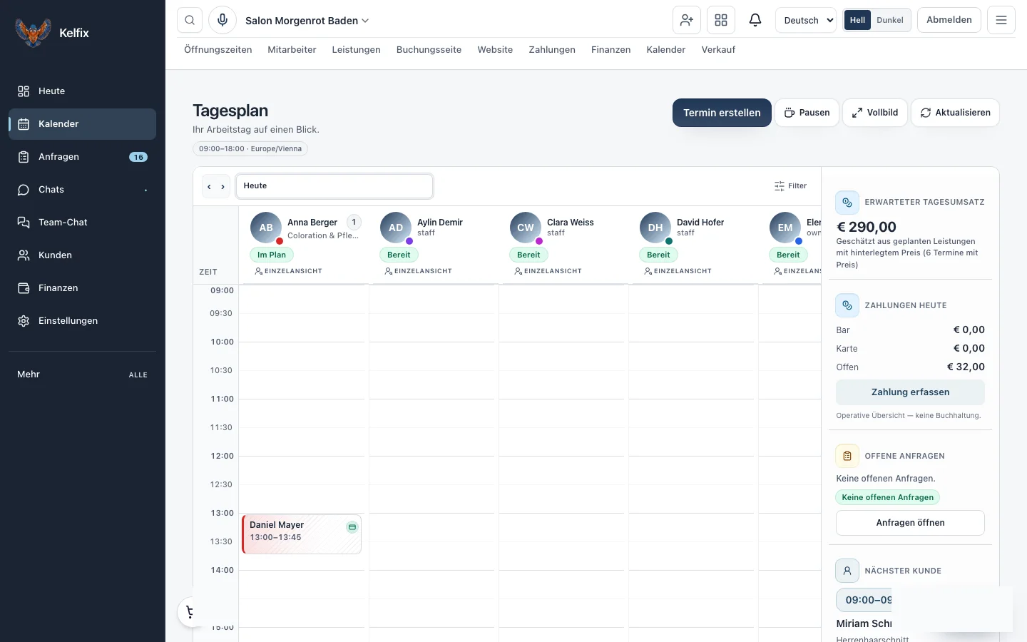 KELFIX Tageskalender mit Stylisten-Spalten